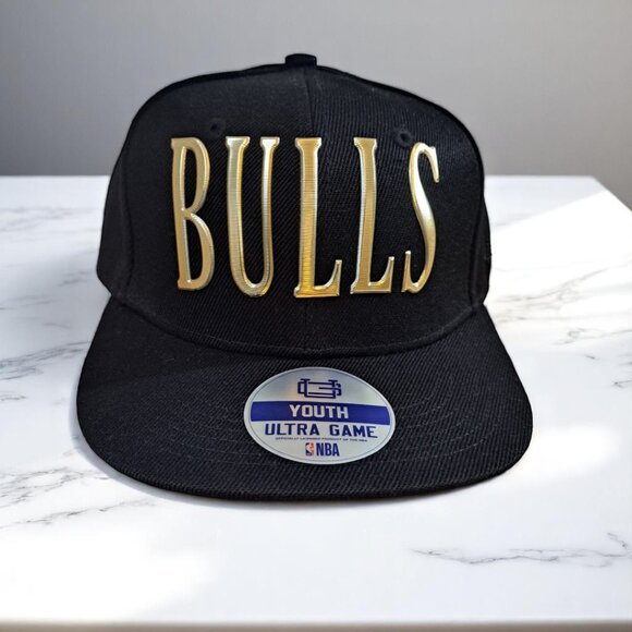 NBA Other - Chicago Bulls Men’s/Youth Game Cap Black/Gold OSFM NWT